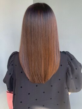 ナカオコアフュール(NAKAO COIFFURE) 縮毛矯正 セミロング ダメージレス 髪質改善 ベージュカラー