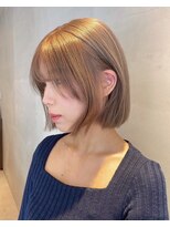 ダブル(W) 艶髪/ナチュラルレイヤーボブ/ミルクティーベージュ