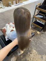 チャプター 問屋町(chapter) ブリーチなしミルクティーブラウン顔周りレイヤーカット韓国ヘア