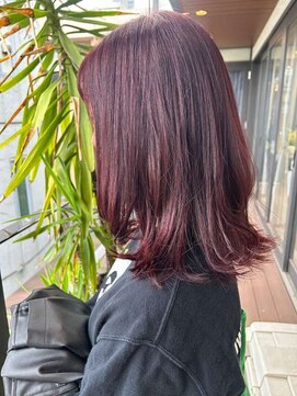 アコット(Acotto.) ブリーチなしダブルカラーのワインレッド