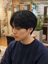 ラシェル パル ノエル(Laciel par Noel) Men's_マッシュショート_無造作パーマ_黒髪
