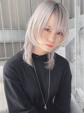 リアイス(Re:ICE) ミニウルフ/くすみブルー/流れるレイヤー/インナーハイライト