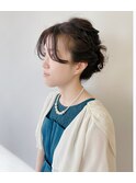 サイド編みミドルアップ
