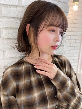 ロンド シャルム 吉祥寺(Lond charme) ショコラアッシュミルクティーベージュインナーカラーボブ