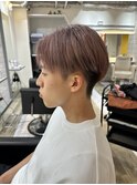 メンズカラーブリーチカラーWカラーピンクベージュ
