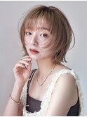 ハイトーンシャギーボブ外ハネ顎ラインボブ【自由が丘】