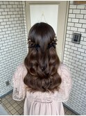 ハーフツイン ヨシンモリ コテ巻き 参列ヘア デートヘア