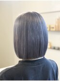 ボブ　ミルクティーベージュ　艶髪　髪質改善カラー　ショート