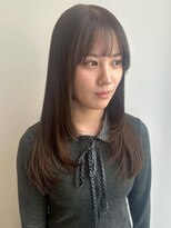 ベルフェミンキルン(Belle femin kilun) 暗髪 艶感 セミロング 顔周りレイヤー ワンカール 大人可愛い