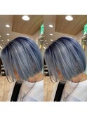 ボブ×水色カラー