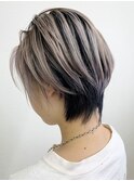 ホワイトミルクティー【バレイヤージュ、ショート】