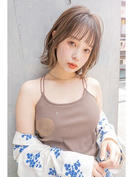 サングース(Sungoose) 韓国風ミディ＃マロンベージュAラインボブ