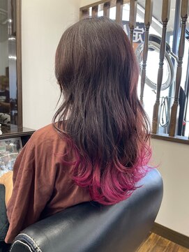 美容室 夢先案内 イメチェン♪グラデーションカラー+ピンク