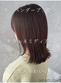 ラベンダーブラウン×外ハネミディアム_807M1556