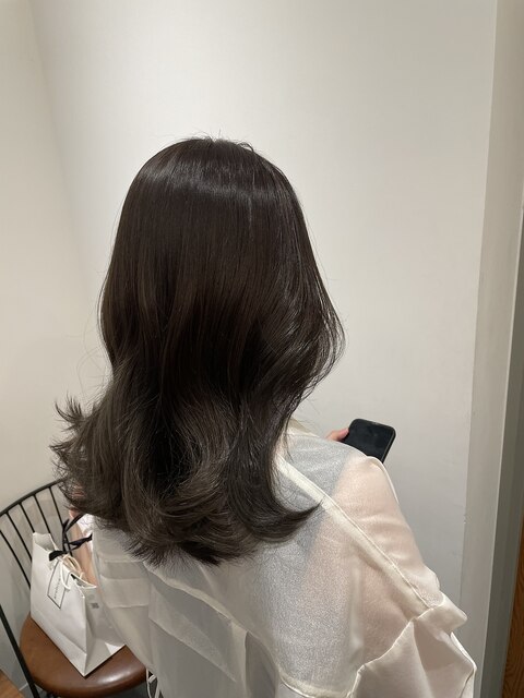 ブラウンカラー 髪質改善 縮毛矯正 韓国 韓国ヘア 前髪カット