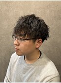 波巻きパーマ×マッシュスタイル