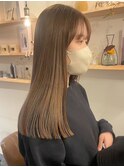 ミルクティーベージュダブルカラーグレージュカラーハイライト