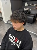 メンズ波巻きパーマ波巻きウルフ
