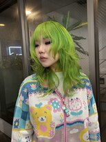 レコ 渋谷(LECO) ネオングリーンのシャギーウルフ