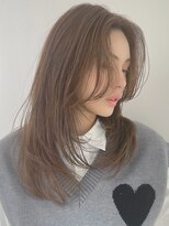 シェル 津山の手店(shel)&nbsp;20代30代40代髪質改善カラーアッシュベージュ艶感ストレート