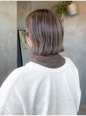 ハイライトカラーデザインカラー切りっぱなしボブブリーチ