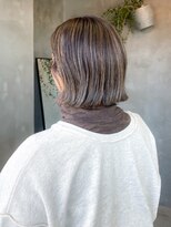 テトヘアー(teto hair) ハイライトカラーデザインカラー切りっぱなしボブブリーチ