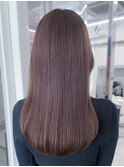 大人ガーリー似合わせカットミディアムレイヤーダークアッシュ