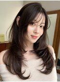 韓国風レイヤーカット髪質改善ダブルカラーハッシュカット