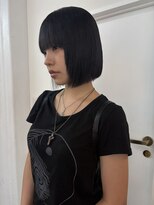 ヘアーデザイン シュシュ(hair design Chou Chou by Yone)&nbsp;切りっぱなし前下がりボブ/ダークカラー