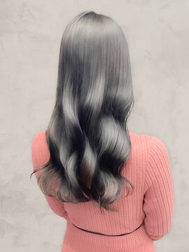 ヘアースタジオ アール(Hair Studio R) ハイトーン×アイスグレージュ×くびれロング透明感抜群夏カラー