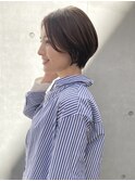 ショートヘア　耳掛けショート　前髪あり前髪なし　ショートボブ