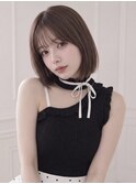 王道可愛いアイドルボブシースルーバング暗髪ボブショコラ