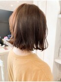 福山市ヘアカラー人気caary透明感のある外ハネベージュ