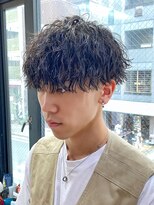 アップ(A+hair) スーツ短髪ツーブロック束感モテる黒髪シークレットパーマ流行