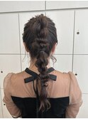 ヘアアレンジ/ハイポニーテール編みおろし
