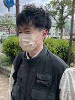 イナズマヘアー(INAZUMA HAIR)&nbsp;men'sナチュラルパーマ×刈り上げマッシュショート