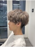 ハイライトメンズ波巻きスパイラルパーマサーフスタイルウルフ