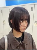 顎ラインボブ×ワインレッド