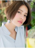 センターパートオリーブグレージュ小顔ボブc6大宮20代30代40代