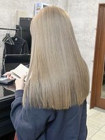 ラフヘアデザイン(Raf hair design)&nbsp;バレイヤージュコントラストハイライトミルクティーベージュ