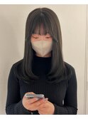 ワンカールレイヤーカット/ネイビーカラー/ロングレイヤー