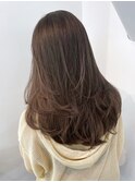 ロング顔周りレイヤー美髪韓国ヘア_ba536731