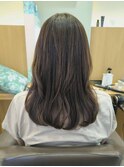 ラベンダーピンク×ミディアムスタイル