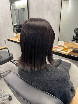 クラン 岡本(Chlan) 切りっぱなし外ハネボブ ラベンダーブラウン