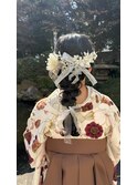 袴　編みおろしヘアアレンジ