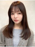 ワンホンレイヤー　ハッシュカット　前髪　ダークラベンダー