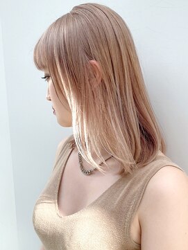 アイティー バイ アルバム 中野店(IT by ALBUM) ライトベージュロング_ハイライトカラーオリーブカラー_ba301152