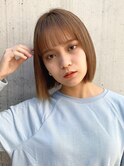 【Le'a渋谷Jo】ミニボブ_透け感_暖色系カラー