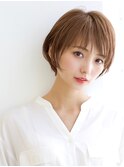 艶ブラウンジュカラー×小顔ショート