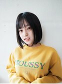 #前下がりボブ#切りっぱなしボブ#ミニボブ#黒髪ボブ